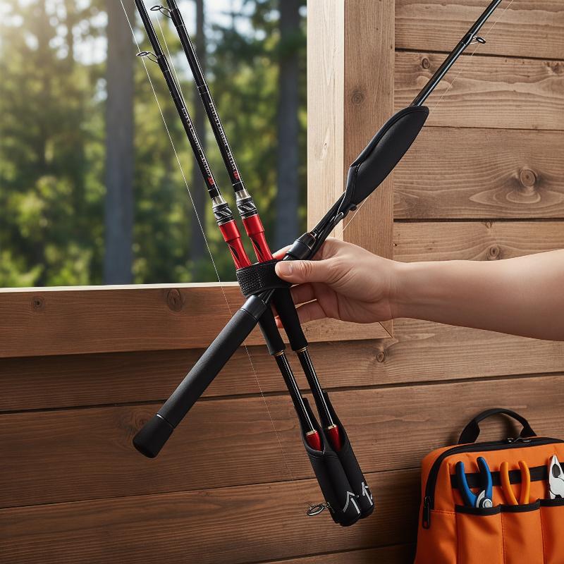 Fishing Line Spooler - Регулируемый ремень-держатель для удочки с защитой