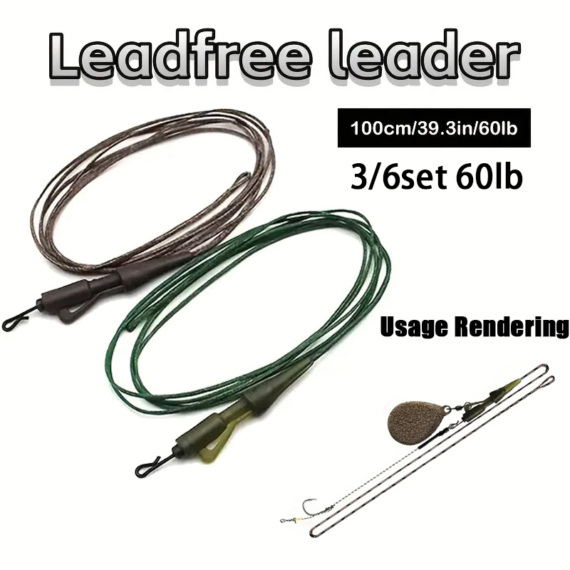 Leader Line - 3/6 шт., леска для ловли карпа,