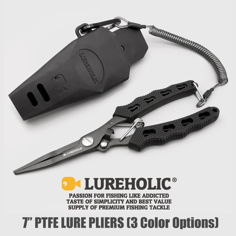 Fishing Line Cutter - Lureholic 7 ”ПТФЭ покрытые рыболовные плоскогубцы,